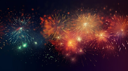 Fototapeta premium Beautiful creative holiday background with fireworks and sparkles