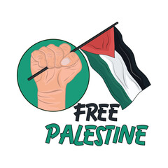 free palestine flag in hand illustration
