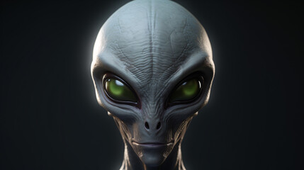 3D rendered animation of an aliens head