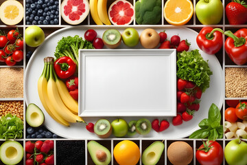 food, collage, salad, healthy, fruit, Generative AI