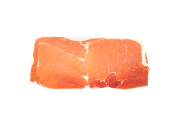 closeup on a piece of spanish serrano ham