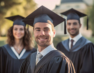 Portrait of a group of happy college graduates