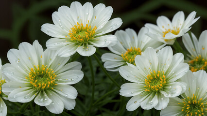 Fototapeta premium Floral background with white flowers. AI