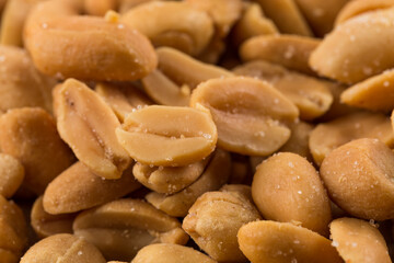 large amount of peeled salted peanuts