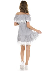 Naklejka premium women dress shooting in the studio