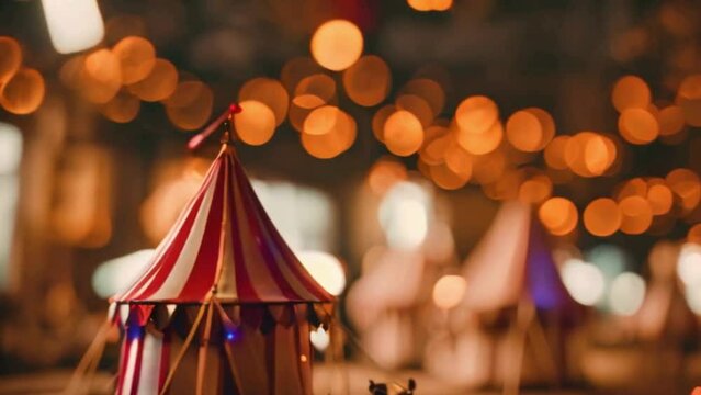 circus tent with bokeh background