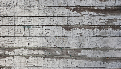 top view of Old Wood Wall With Cracked grey Paint
