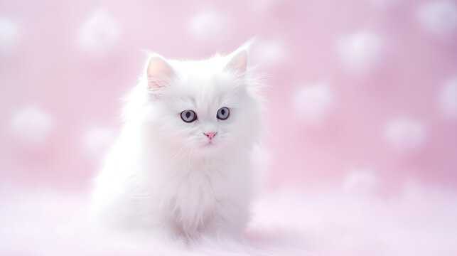 cat on pink background