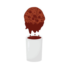 cookie with chocolate drink illustration