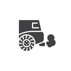 Car exhaust pipe emitting gas vector icon