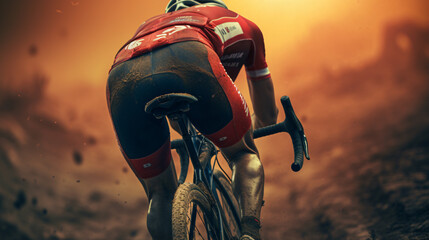 3d rendered illustration of a cyclists painful back