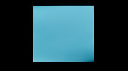 Fototapeta na wymiar Light Blue square Paper Note on a black Background. Brainstorming Template with Copy Space