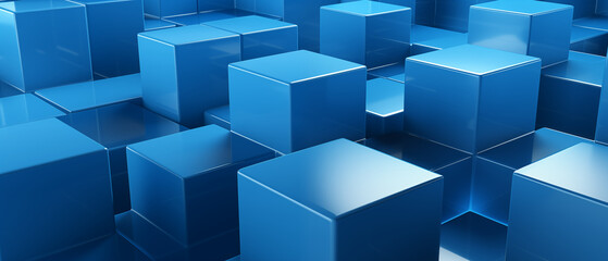 Obraz premium Floating Azure: A Minimalist Cubic Dreamscape