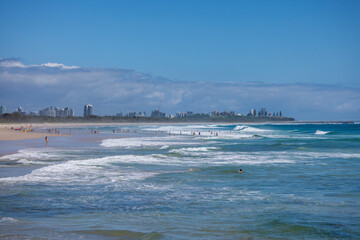 Panoramic views across Fingal Head Beach, New South Wales, Australia