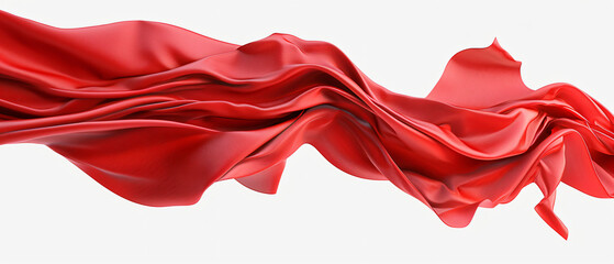 Red fabric flying in the wind