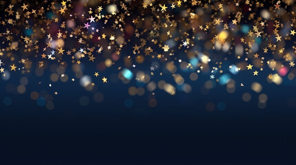 Fototapeta na wymiar Abstract festive and new year background with stunning soft bokeh lights and shiny elements
