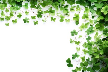 Lucky Shamrock and Clover Border for a Festive St. Patrick's Day Design - Generative AI