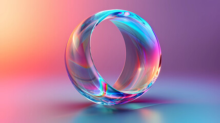 A circle colorful and shiny 3D shapes