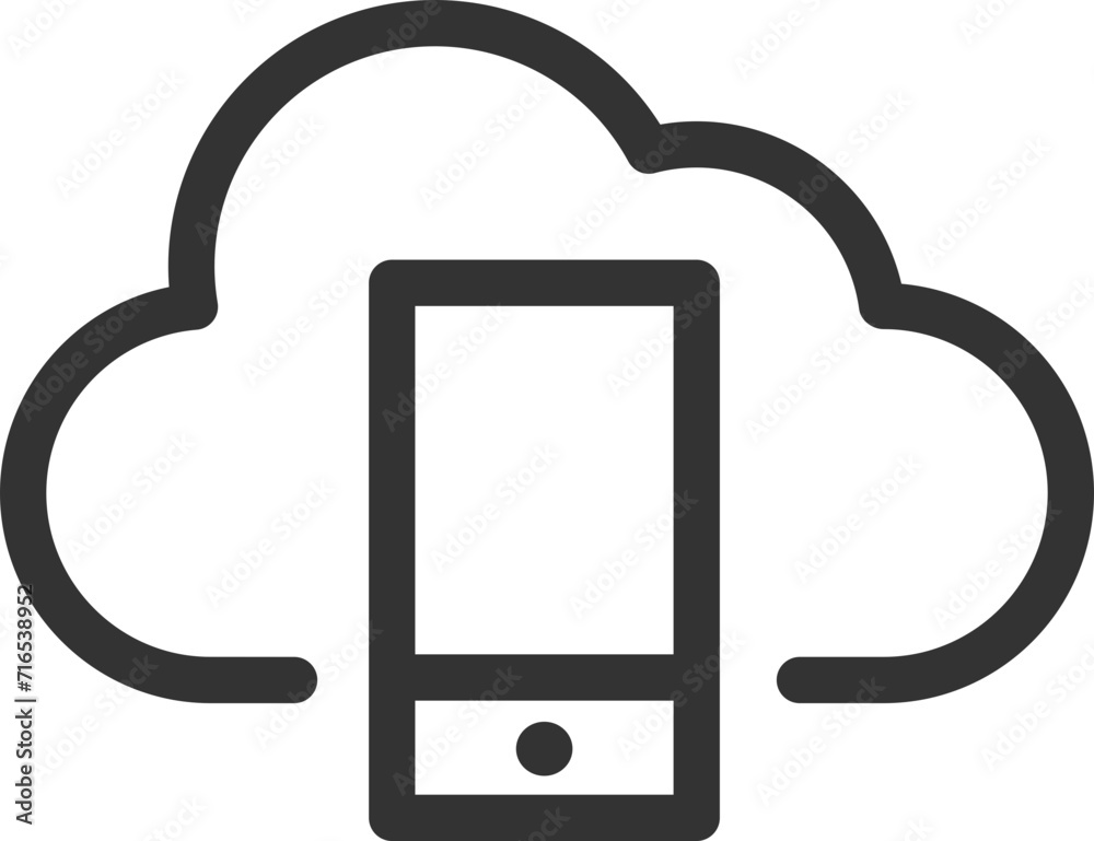 Poster technology icon vector cloud computing connection. big data global server. line design symbol.