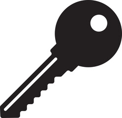 Key icon for lock and open door in house. Safety and security protection symbol.