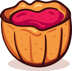 Sweet cake vector illustration. Dessert food symbol. Bakery design elements