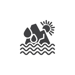 Melting glaciers vector icon