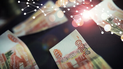 Russian money. Exchange rates. Way out of crisis. Banknotes falls 