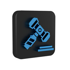 Blue Judge gavel icon isolated on transparent background. Gavel for adjudication of sentences and...