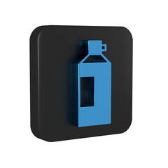 Blue Whipped cream in an aerosol can icon isolated on transparent background. Sweet dairy product. Milk product and sweet symbol. Black square button.