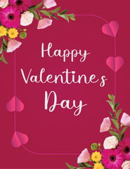 Free vector realistic Valentine’s Day concept greeting card illustration.