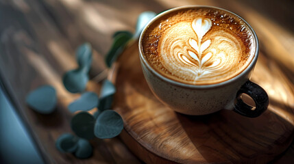 a cozy cafe a unique latte art