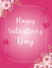 Free vector romantic Valentine’s Day concept vertical poster template.