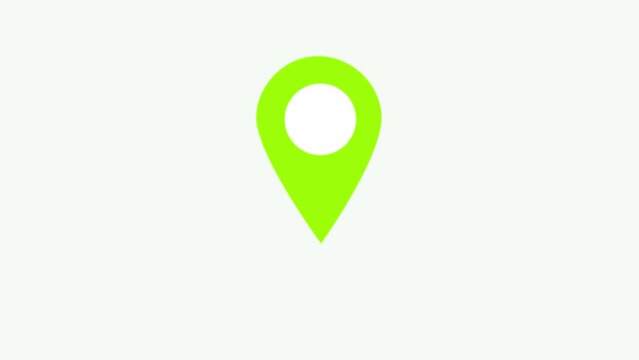 Location Pin. The pin moves up and down. to pinpoint a location on the map. Location map pin pointer on GPS Map tracker animation. 4K Animation of the Pin Showing the GPS Location.