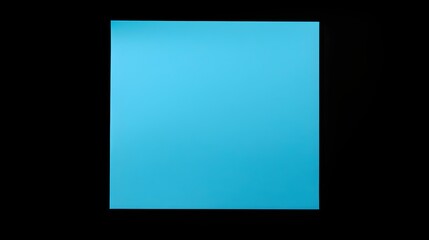 Sky Blue square Paper Note on a black Background. Brainstorming Template with Copy Space