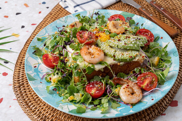 Open sandwich, sandwich, brunch, corn salad, chicken, avocado, beef bulgogi, bulgogi, ham cheese, tea latte, latte, grapefruit apple, cinnamon latte, lavender, lemonade, homemade, tiramisu