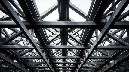 Zelfklevend Fotobehang Steel Construction Metal frame © Rimsha