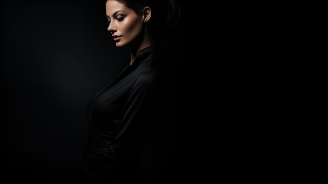 Woman in black background in a beauty photo , Woman in black background, beauty photo, portrait