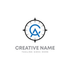 business logo design. letter CA with compass logo design. compass logo