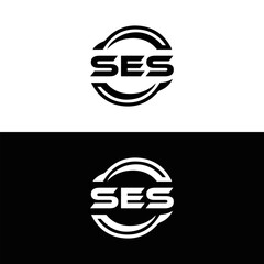 SES logo. S E S design. White SES letter. SES, S E S letter logo  SES design. Initial letter SES linked circle uppercase monogram logo. S E S letter logo SES vector design. SES letter logo design five