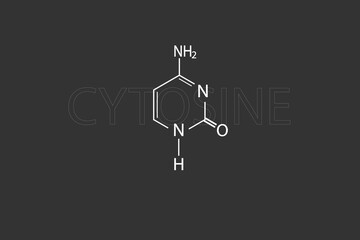 Fototapeta na wymiar Cytosine molecular skeletal chemical formula 