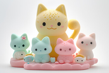 パステルカラーの可愛いネコちゃん-8
