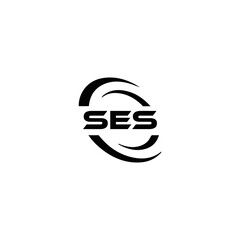 SES logo. S E S design. White SES letter. SES, S E S letter logo  SES design. Initial letter SES linked circle uppercase monogram logo. S E S letter logo SES vector design. SES letter logo design five