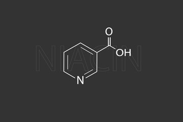 Niacin molecular skeletal chemical formula	
