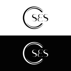 SES logo. S E S design. White SES letter. SES, S E S letter logo  SES design. Initial letter SES linked circle uppercase monogram logo. S E S letter logo SES vector design. SES letter logo design five