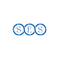 SES logo. S E S design. White SES letter. SES, S E S letter logo  SES design. Initial letter SES linked circle uppercase monogram logo. S E S letter logo SES vector design. SES letter logo design five