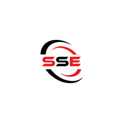 SSE logo. S S E design. White SSE letter. SSE, S S E letter logo  SSE design. Initial letter SSE linked circle uppercase monogram logo. S S E letter logo SSE vector design. SSE letter logo design five