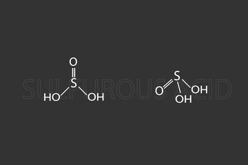 Sulfurous acid molecular skeletal chemical formula	