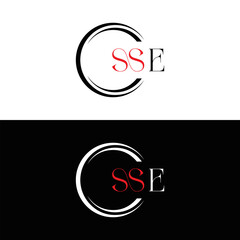 SSE logo. S S E design. White SSE letter. SSE, S S E letter logo  SSE design. Initial letter SSE linked circle uppercase monogram logo. S S E letter logo SSE vector design. SSE letter logo design five