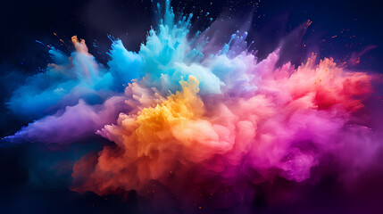 Fototapeta premium Dust explosion Holi background, Indian traditional festival