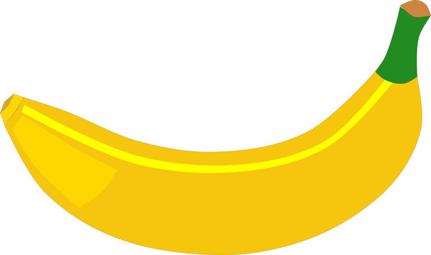 yellow banana fruit with green stem clip art preview